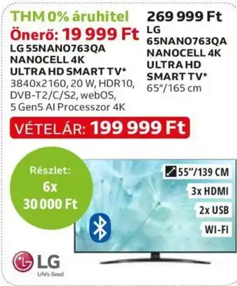 Auchan Lg 55nano763qa nanocell 4k ultra hd smart tv 1 db ajánlat