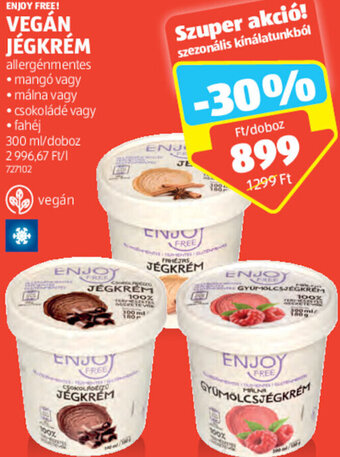 ALDI Enjoy Free! Vegán jégkrém 300 ml ajánlat