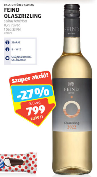 ALDI Balatonfüred-Csopak Feind olaszrizling 0,75 l ajánlat