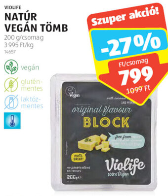 Violife Natúr vegán tömb 200 g