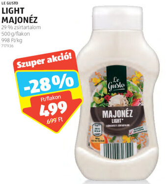 ALDI Le Gusto Light majonéz 500 g ajánlat