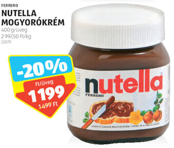 ALDI Ferrero Nutella mogyorókrém 400 g ajánlat