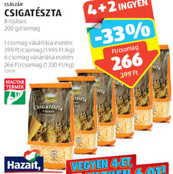 ALDI Császár Csigatészta 200 g ajánlat
