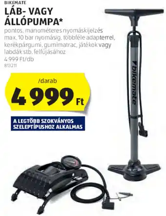 ALDI Bikemate Láb- vagy állópumpa 1 db ajánlat