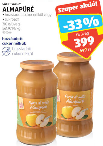 ALDI Sweet Valley Almapüré 710 g ajánlat