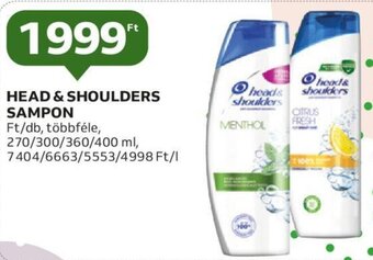Auchan Head & Shoulders Sampon 270 - 400 ml ajánlat