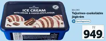 Lidl Ballino Tejszínes-csokoládés jégkrém 1 l ajánlat