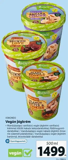 Lidl Vemonda Vegán jégkrém 500 ml ajánlat