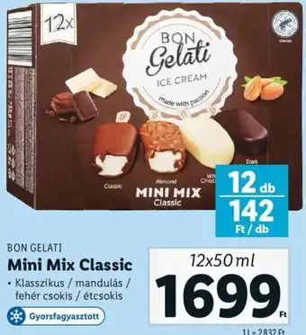 Lidl Bon Gelati Mini mix classic 12 x 50 ml ajánlat