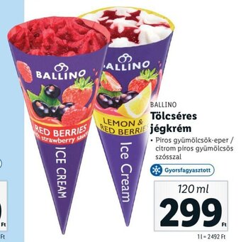 Lidl Ballino Tölcséres jégkrém 120 ml ajánlat