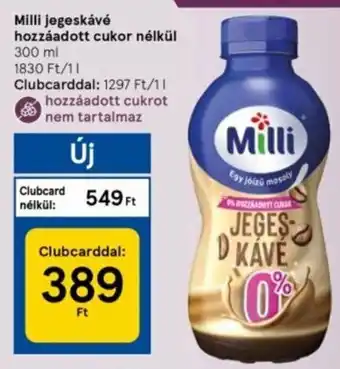 Tesco Milli jegeskávé hozzáadott cukor nélkül 300 ml ajánlat