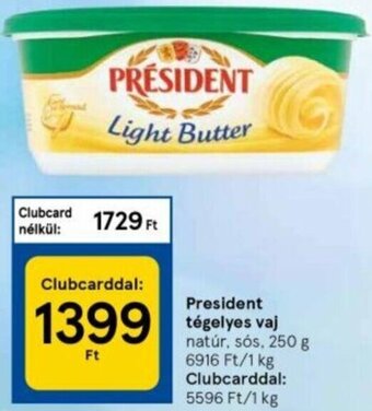 Tesco Président tégelyes vaj 250 g ajánlat