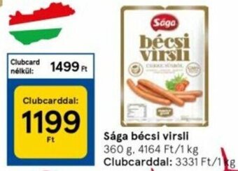 Tesco Sága bécsi virsli 360 g ajánlat