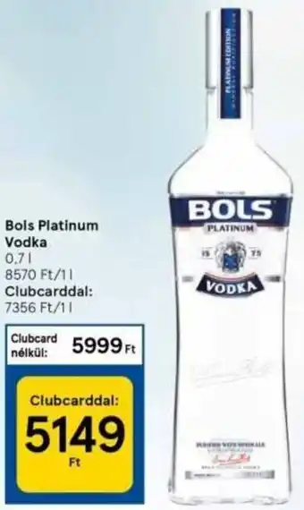 Tesco Bols Platinum vodka 0,7 l ajánlat