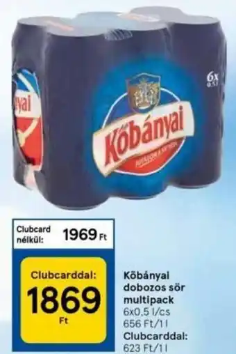 Tesco Kőbányai Dobozos sör multipack 6 x 0,5 l ajánlat