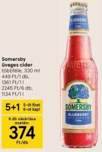 Tesco Somersby Üveges cider 330 ml ajánlat