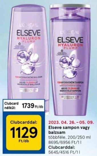 Tesco Elseve Sampon vagy balzsam 200 / 250 ml ajánlat