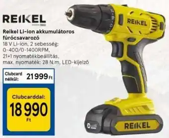 Tesco Reikel Li-ion akkumulátoros fúrócsavarozó 1 db ajánlat