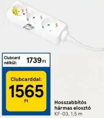 Tesco Hosszabbítós hármas elosztó 1 db ajánlat