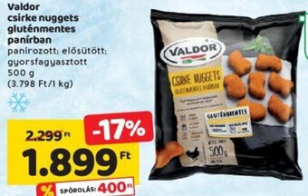 Spar Valdor Csirke nuggets gluténmentes panírban 500 g ajánlat
