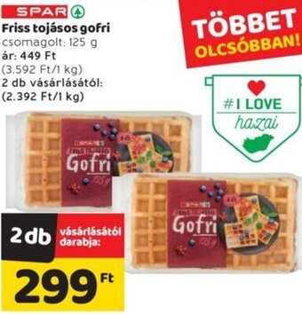Spar Spar Friss tojásos gofri 125 g ajánlat