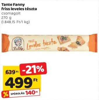 Spar Tante Fanny Friss leveles tészta 270 g ajánlat