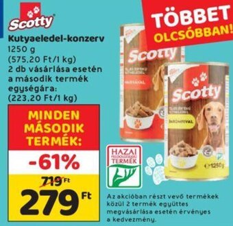 Spar Scotty Kutyaeledel-konzerv 1250 g ajánlat