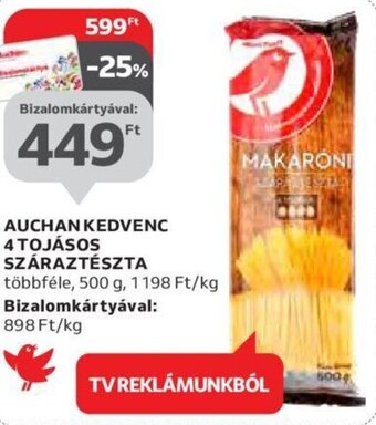 Auchan Auchan kedvenc 4 tojásos száraztészta 500 g ajánlat