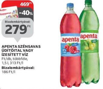 Auchan Apenta Szénsavas üdítőital vagy ízesített víz 1,5 l ajánlat
