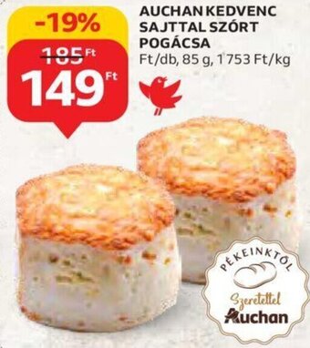 Auchan Auchan kedvenc sajttal szórt pogácsa 85 g ajánlat