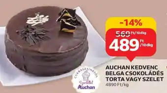 Auchan Auchan kedvenc belga csokoládés torta vagy szelet 10 dkg ajánlat