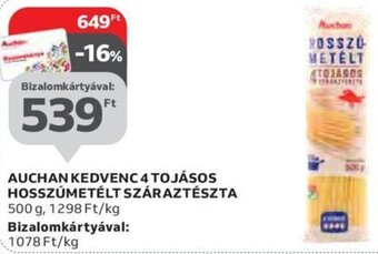 Auchan Auchan kedvenc 4 tojásos hosszúmetélt száraztészta 500 g ajánlat