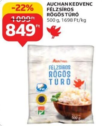 Auchan Auchan kedvenc félzsíros rögös túró 500 g ajánlat