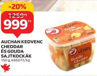 Auchan Auchan kedvenc cheddar és gouda sajtkockák 150 g ajánlat