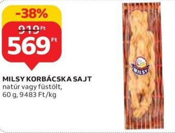 Auchan Milsy Korbácska sajt 60 g ajánlat