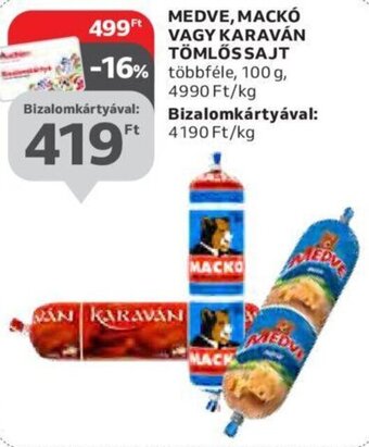 Auchan Medve, Mackó vagy Karaván tömlős sajt 100 g ajánlat