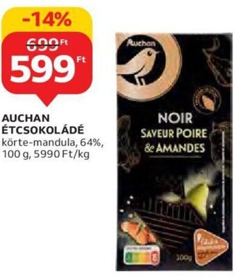 Auchan Auchan Étcsokoládé 100 g ajánlat