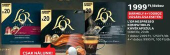 Auchan L'Or Nespresso kompatibilis kávékapszula 20 db ajánlat