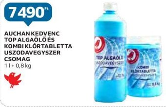 Auchan Auchan kedvenc top algaölő és kombi klórtabletta uszodavegyszer csomag 1 l + 0,8 kg ajánlat