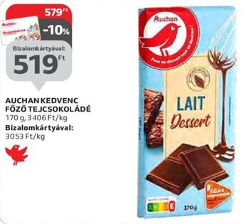 Auchan Auchan kedvenc főző tejcsokoládé 170 g ajánlat
