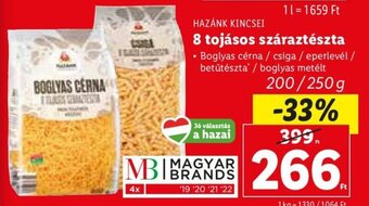 Lidl Hazánk Kincsei 8 tojásos száraztészta 200 / 250 g ajánlat