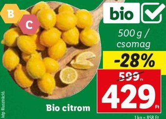 Lidl Bio citrom 500 g ajánlat