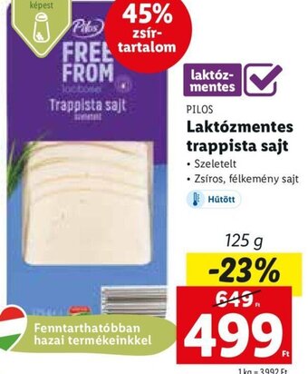 Lidl Pilos Laktózmentes trappista sajt 125 g ajánlat