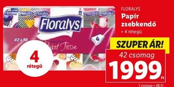 Lidl Floralys Papír zsebkendő 42 csomag ajánlat