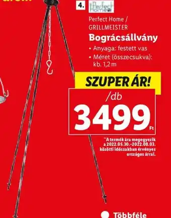 Lidl Perfect Home / Grillmeister Bográcsállvány 1 db ajánlat