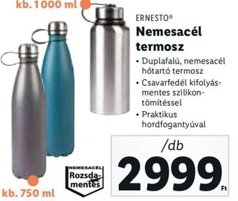 Lidl Ernesto Nemesacél termosz 1 db ajánlat
