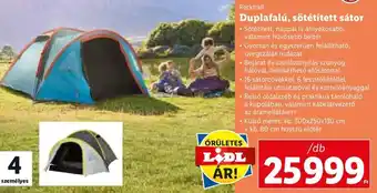 Lidl Rocktrail Duplafalú, sötétített sátor 1 db ajánlat