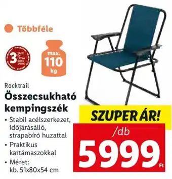 Lidl Rocktrail Összecsukható kempingszék 1 db ajánlat