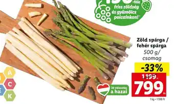 Lidl Zöld spárga / fehér spárga 500 g ajánlat