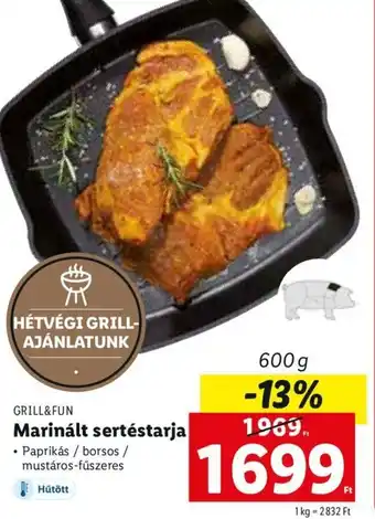 Lidl Grill&Fun Marinált sertéstarja 600 g ajánlat